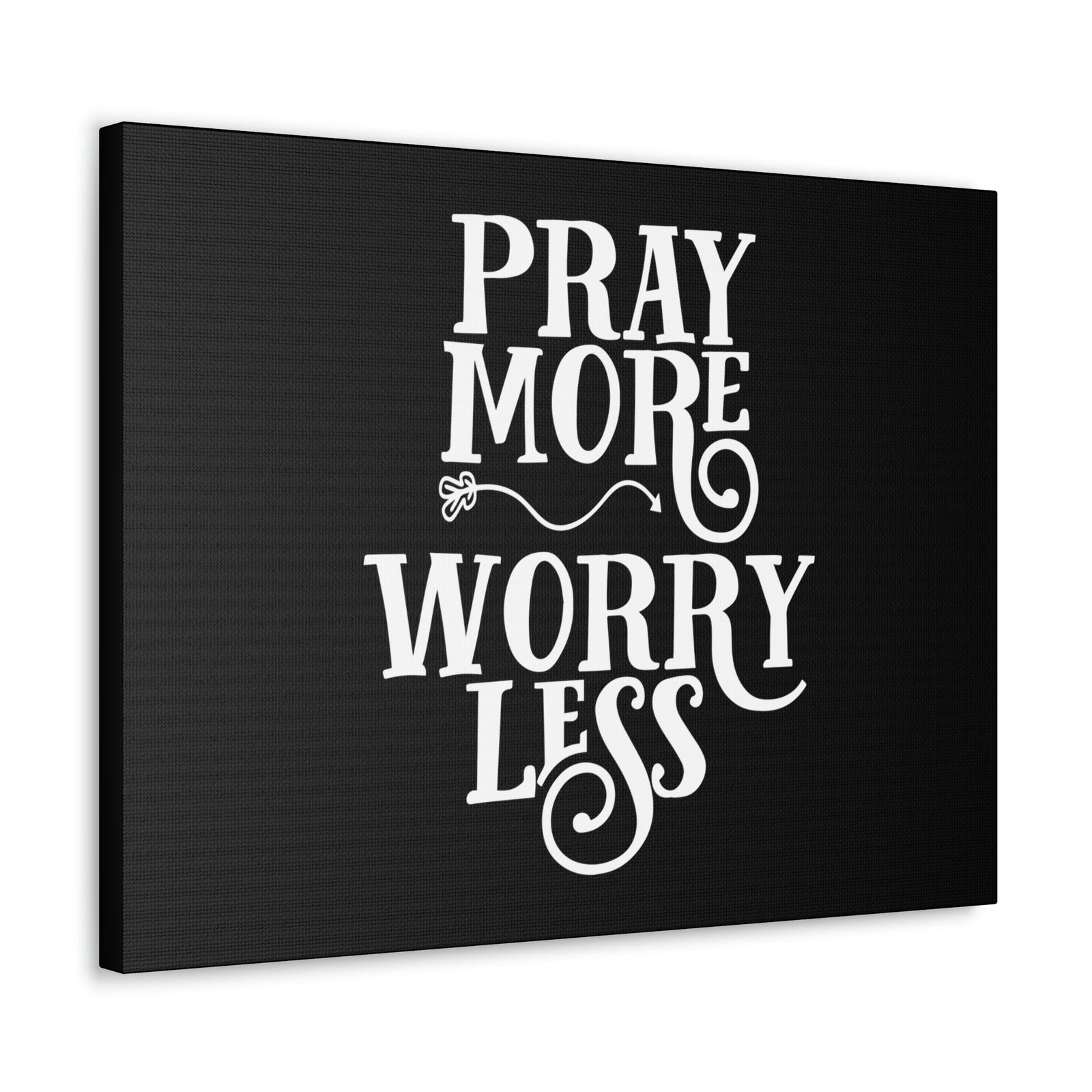 Scripture Walls Pray More, Worry Less Philippians 4:6 Curvy Arrow Christian Wall Art Bible Verse Print Ready to Hang Unframed-Express Your Love Gifts