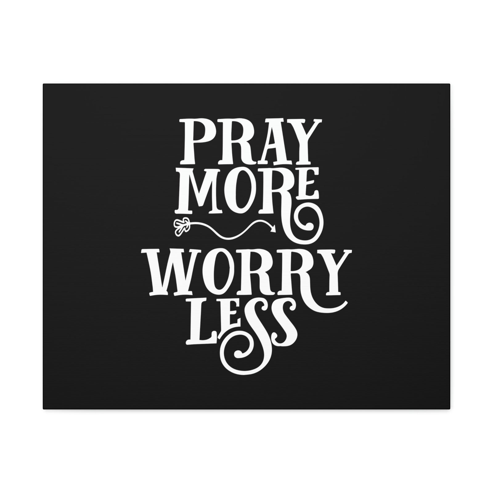 Scripture Walls Pray More, Worry Less Philippians 4:6 Curvy Arrow Christian Wall Art Bible Verse Print Ready to Hang Unframed-Express Your Love Gifts