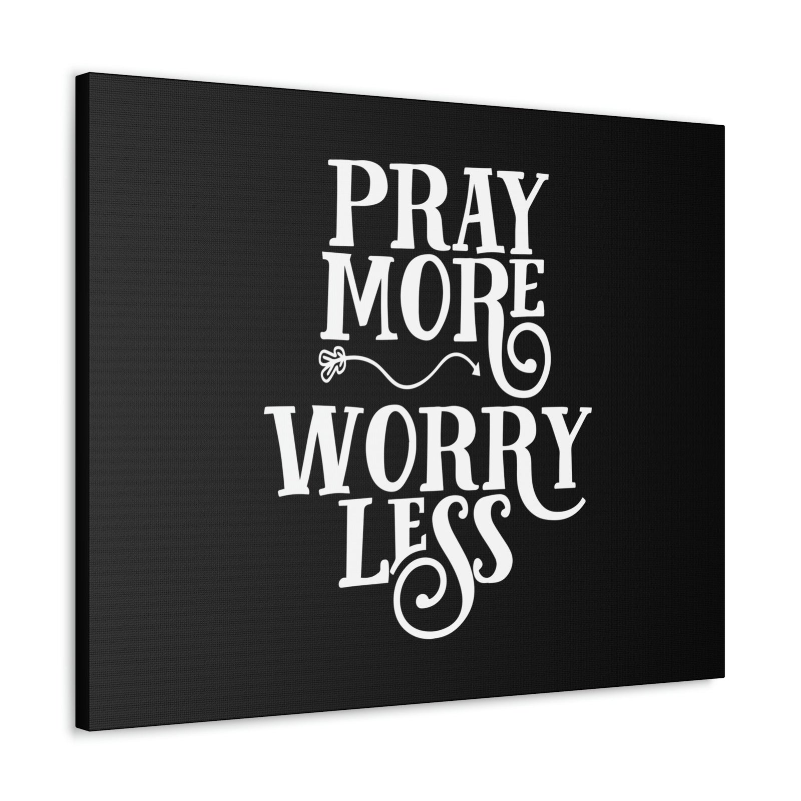 Scripture Walls Pray More, Worry Less Philippians 4:6 Curvy Arrow Christian Wall Art Bible Verse Print Ready to Hang Unframed-Express Your Love Gifts