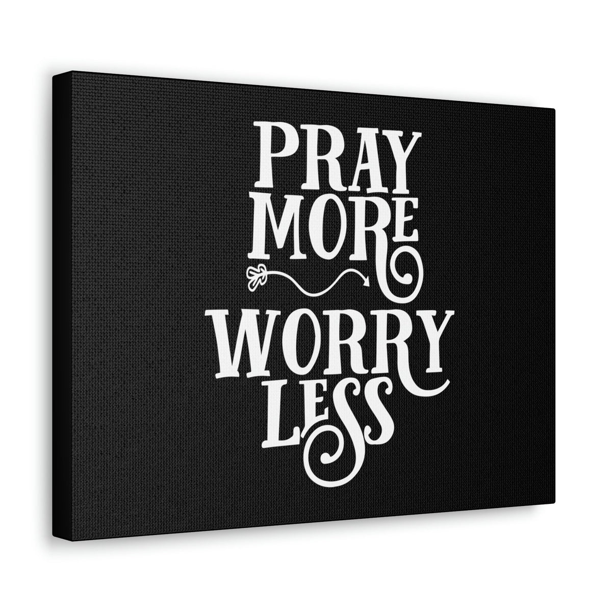 Scripture Walls Pray More, Worry Less Philippians 4:6 Curvy Arrow Christian Wall Art Bible Verse Print Ready to Hang Unframed-Express Your Love Gifts