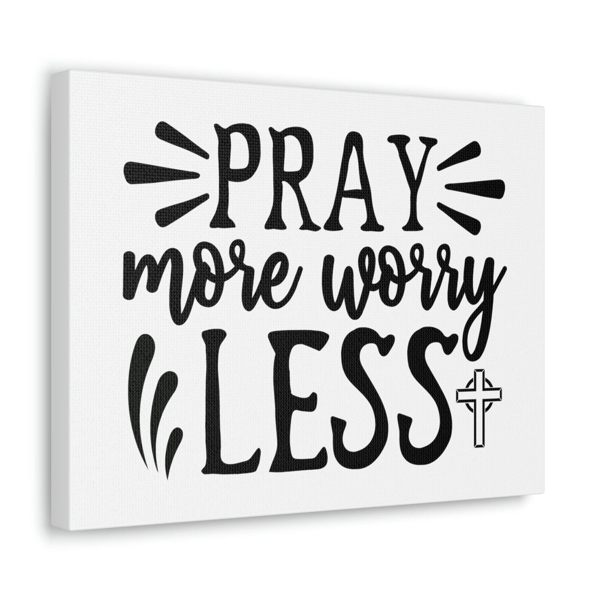 Scripture Walls Pray More Worry Less Psalm 34:4 Christian Wall Art Print Ready to Hang Unframed-Express Your Love Gifts