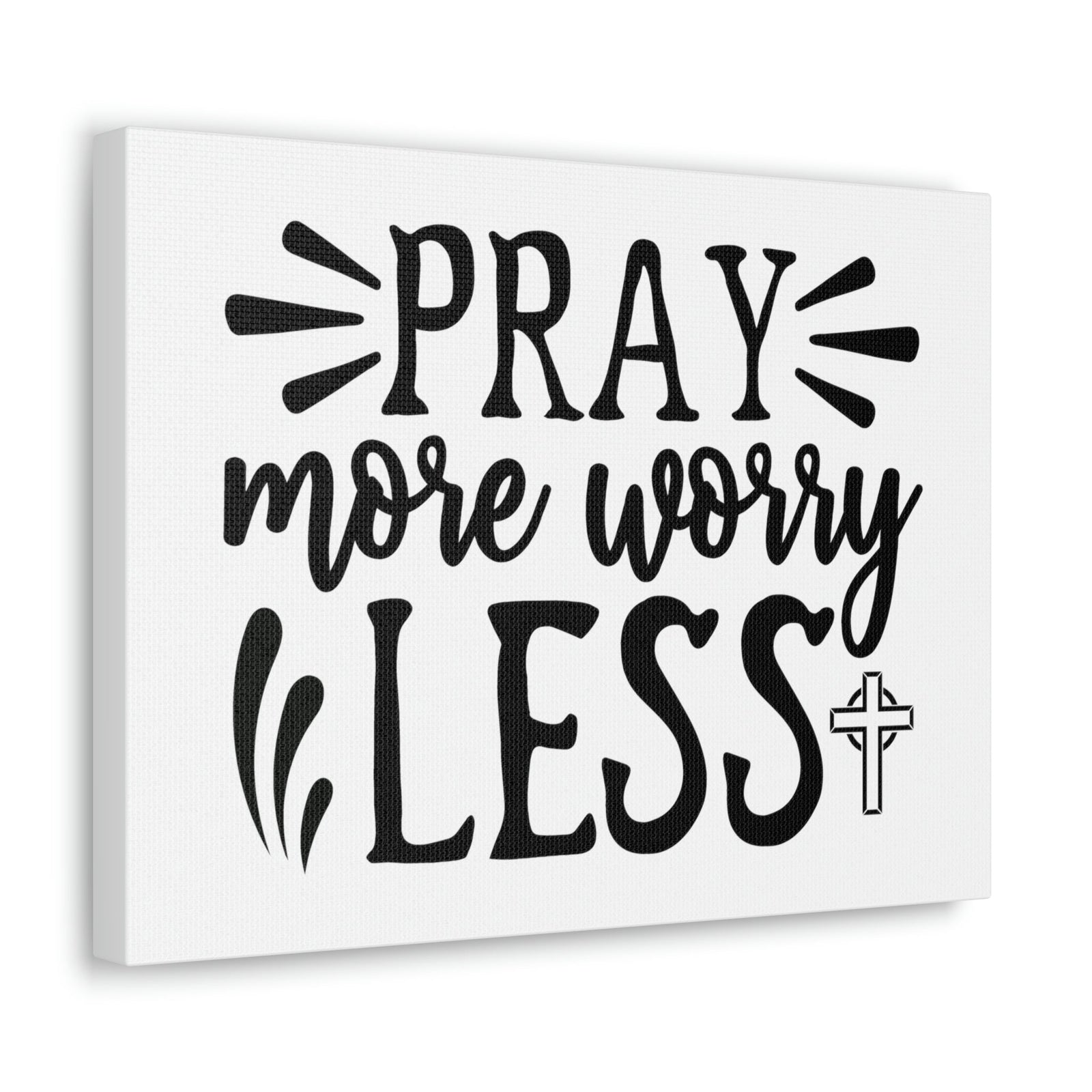 Scripture Walls Pray More Worry Less Psalm 34:4 Christian Wall Art Print Ready to Hang Unframed-Express Your Love Gifts
