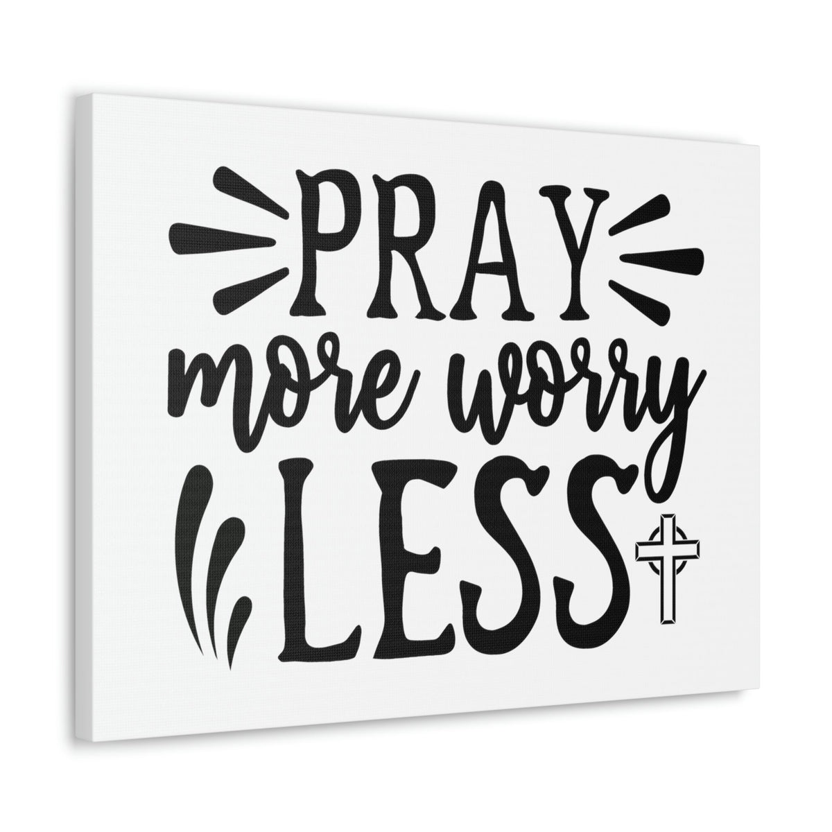 Scripture Walls Pray More Worry Less Psalm 34:4 Christian Wall Art Print Ready to Hang Unframed-Express Your Love Gifts
