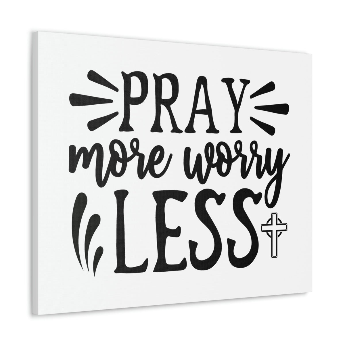 Scripture Walls Pray More Worry Less Psalm 34:4 Christian Wall Art Print Ready to Hang Unframed-Express Your Love Gifts