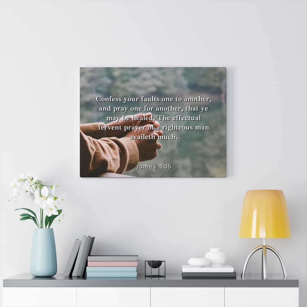 Scripture Walls Pray One Another James 5:16 Bible Verse Canvas Christian Wall Art Ready to Hang Unframed-Express Your Love Gifts