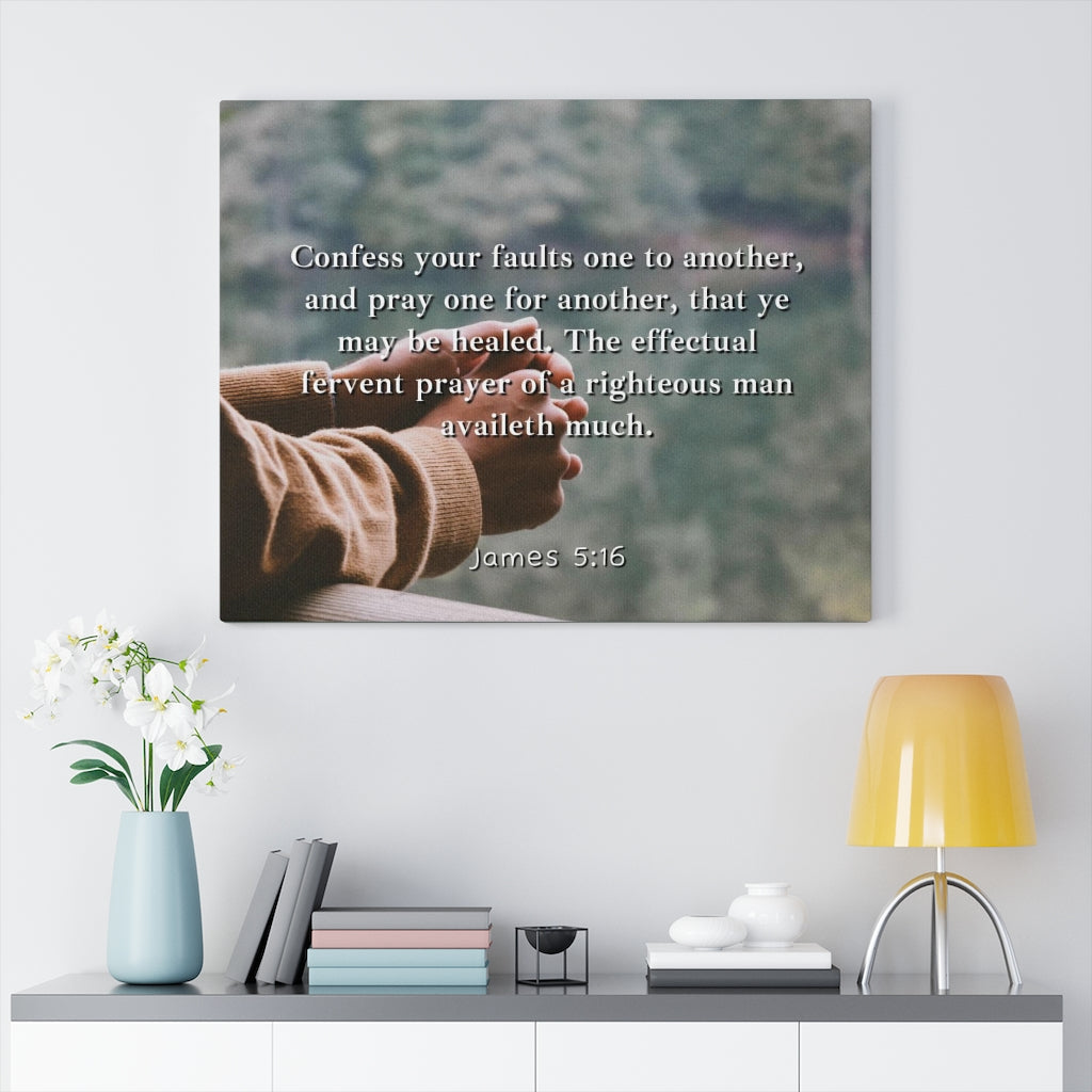 Scripture Walls Pray One Another James 5:16 Bible Verse Canvas Christian Wall Art Ready to Hang Unframed-Express Your Love Gifts