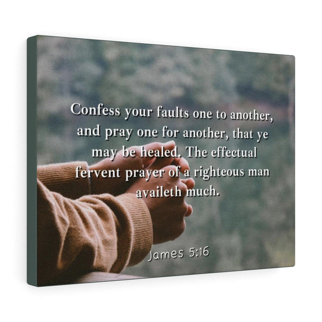 Scripture Walls Pray One Another James 5:16 Bible Verse Canvas Christian Wall Art Ready to Hang Unframed-Express Your Love Gifts