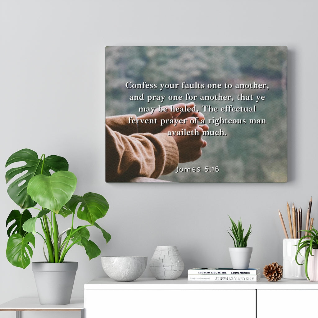 Scripture Walls Pray One Another James 5:16 Bible Verse Canvas Christian Wall Art Ready to Hang Unframed-Express Your Love Gifts