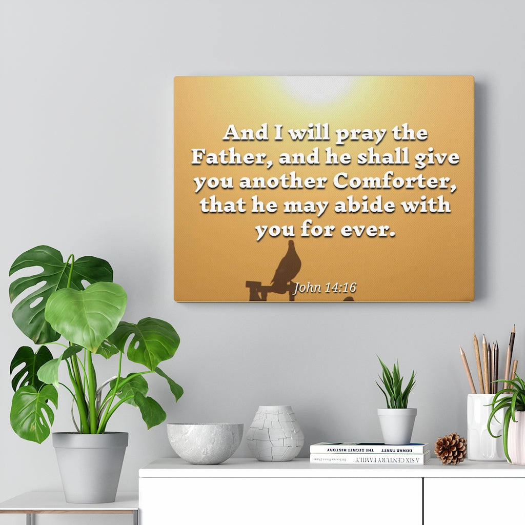 Scripture Walls Pray The Father John 14:16 Bible Verse Canvas Christian Wall Art Ready to Hang Unframed-Express Your Love Gifts