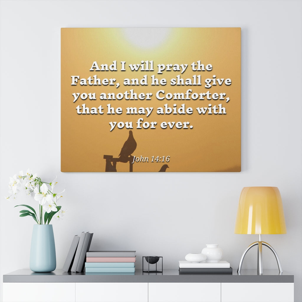 Scripture Walls Pray The Father John 14:16 Bible Verse Canvas Christian Wall Art Ready to Hang Unframed-Express Your Love Gifts