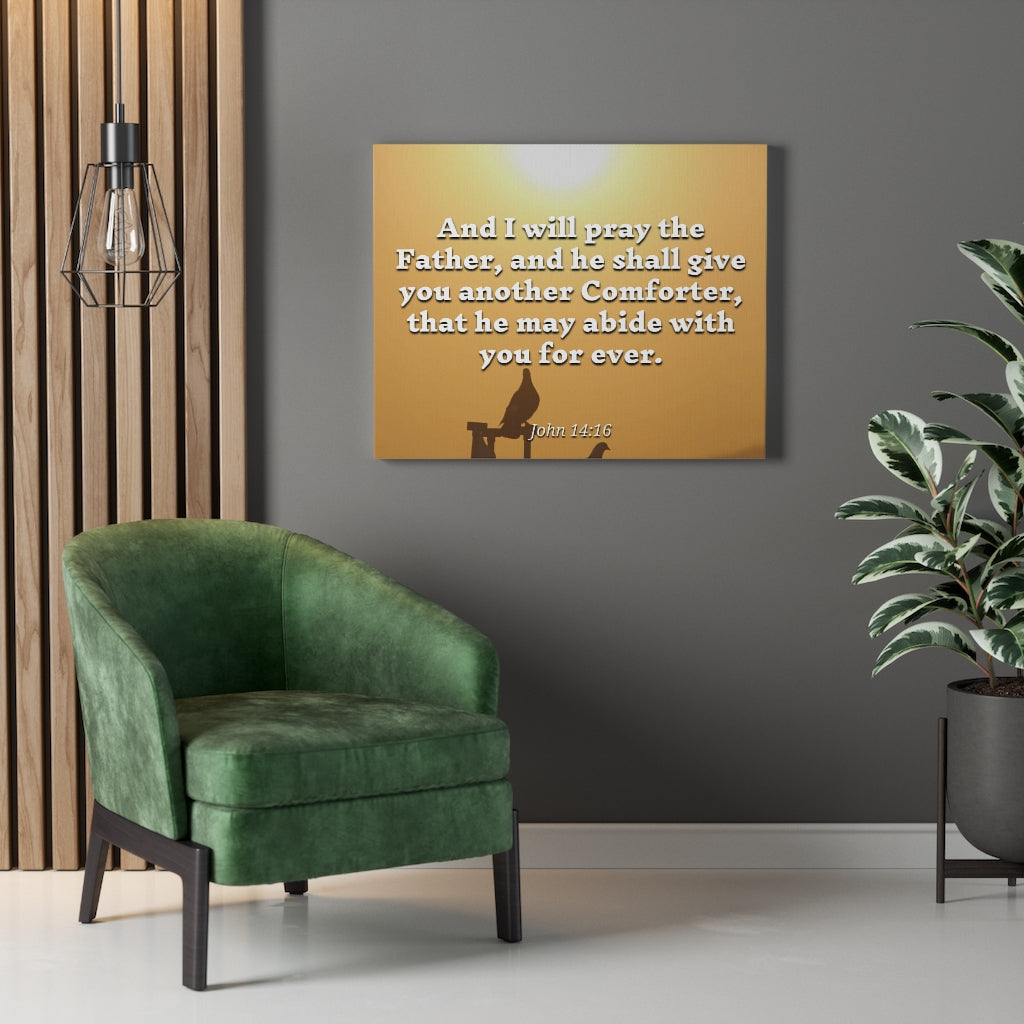 Scripture Walls Pray The Father John 14:16 Bible Verse Canvas Christian Wall Art Ready to Hang Unframed-Express Your Love Gifts