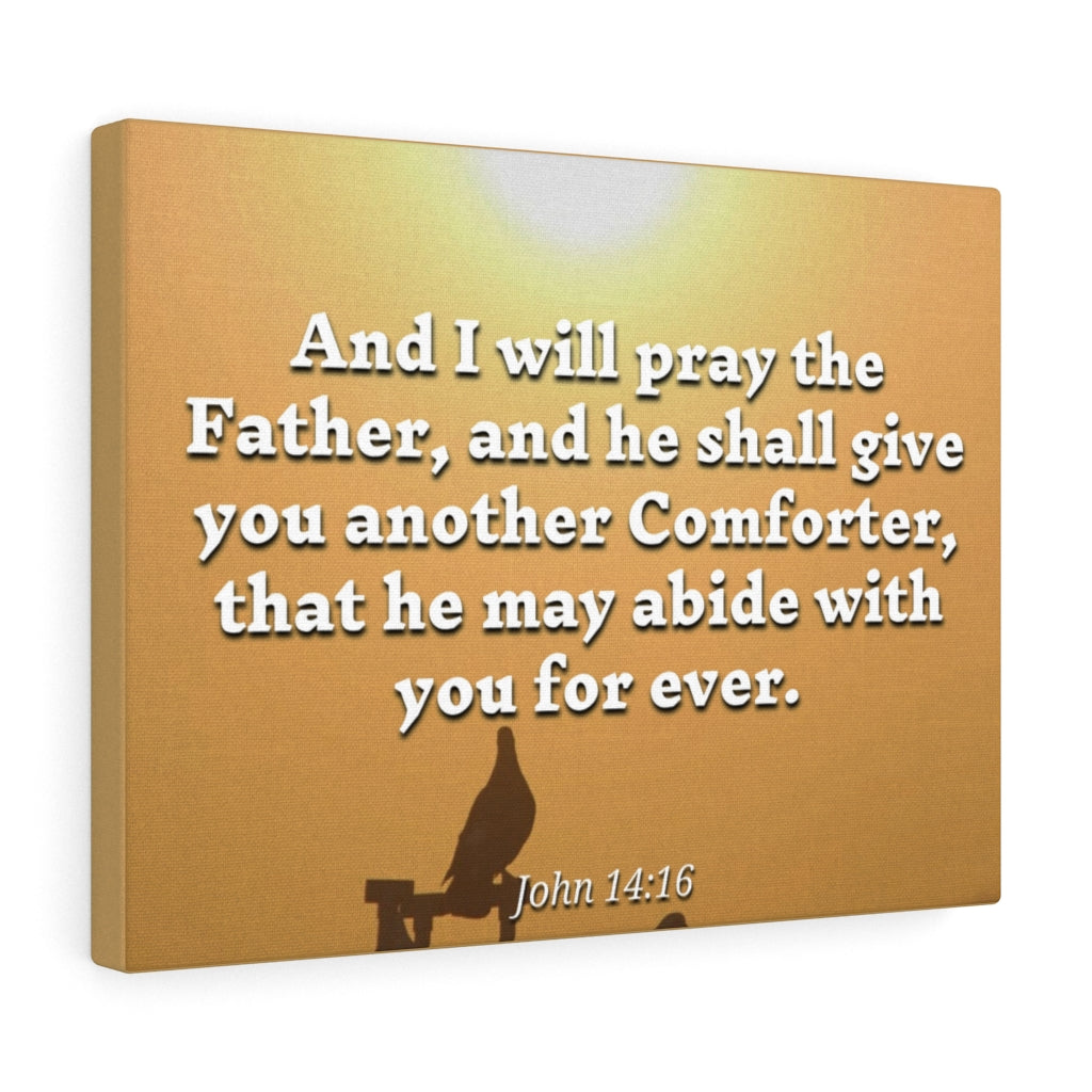 Scripture Walls Pray The Father John 14:16 Bible Verse Canvas Christian Wall Art Ready to Hang Unframed-Express Your Love Gifts