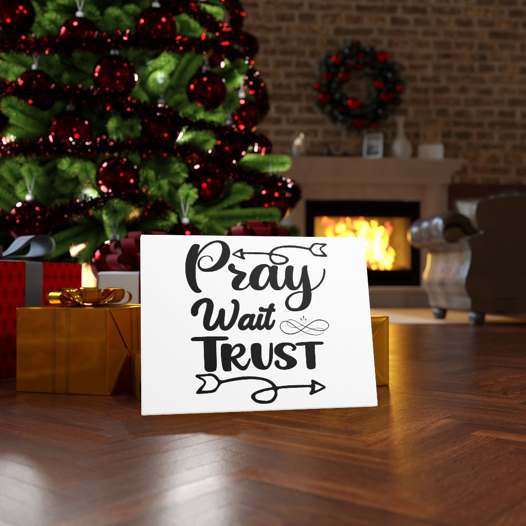 Scripture Walls Pray Wait Trust Arrow Bible Verse Canvas Christian Wall Art Ready to Hang Unframed-Express Your Love Gifts