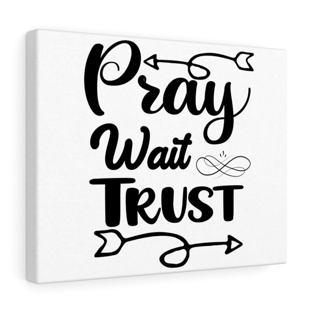 Scripture Walls Pray Wait Trust Arrow Bible Verse Canvas Christian Wall Art Ready to Hang Unframed-Express Your Love Gifts
