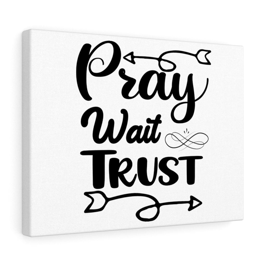 Scripture Walls Pray Wait Trust Arrow Bible Verse Canvas Christian Wall Art Ready to Hang Unframed-Express Your Love Gifts