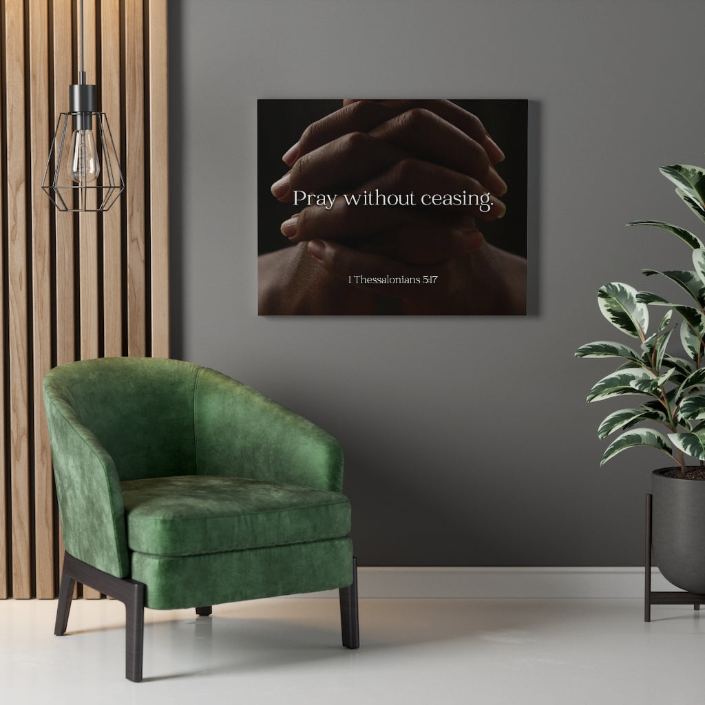Scripture Walls Pray Without Ceasing Hands 1 Thessalonians 5:17 Bible Verse Canvas Christian Wall Art Ready to Hang Unframed-Express Your Love Gifts