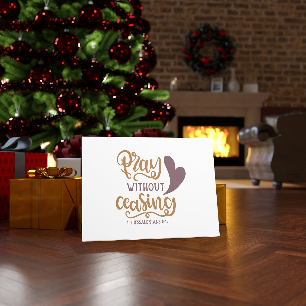 Scripture Walls Pray Without Ceasing Heart 1 Thessalonians 5:17 Bible Verse Canvas Christian Wall Art Ready to Hang Unframed-Express Your Love Gifts