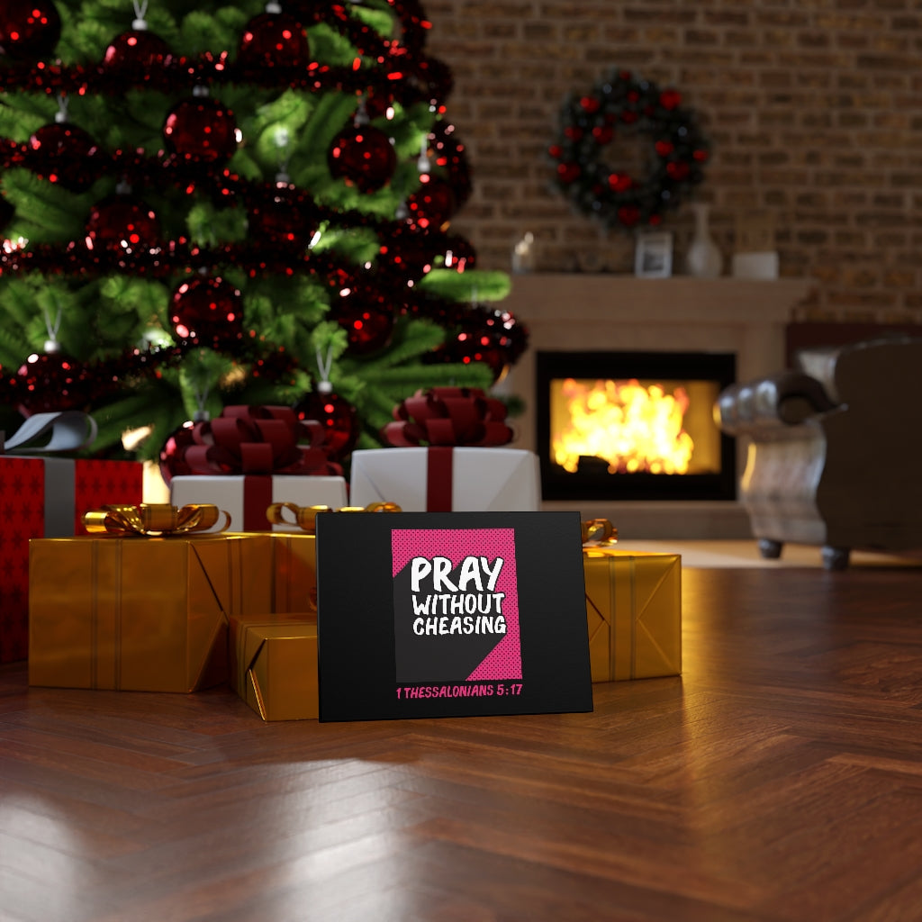 Scripture Walls Pray Without Cheasing 1 Thessalonians 5:17 Bible Verse Canvas Christian Wall Art Ready to Hang Unframed-Express Your Love Gifts