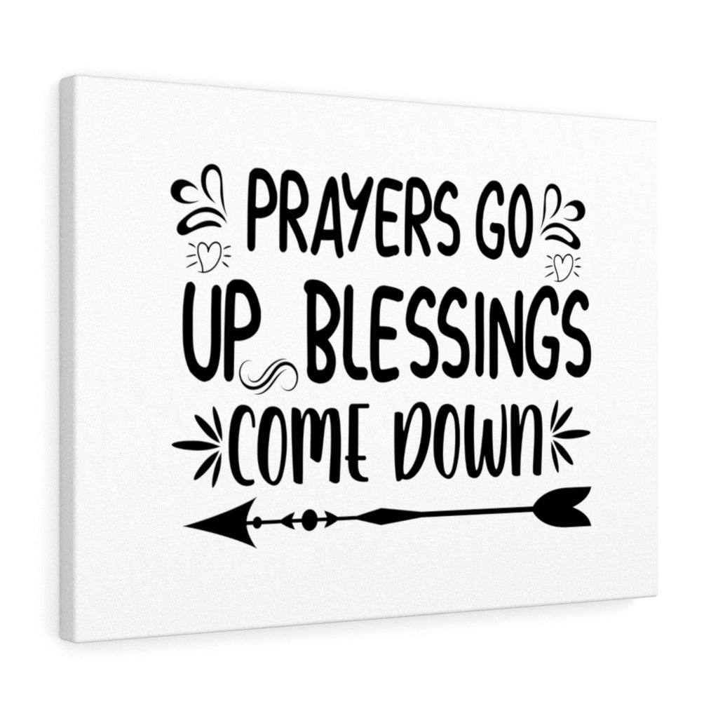 Scripture Walls Prayers Go Up Blessings Come Down Bible Verse Canvas Christian Wall Art Ready to Hang Unframed-Express Your Love Gifts