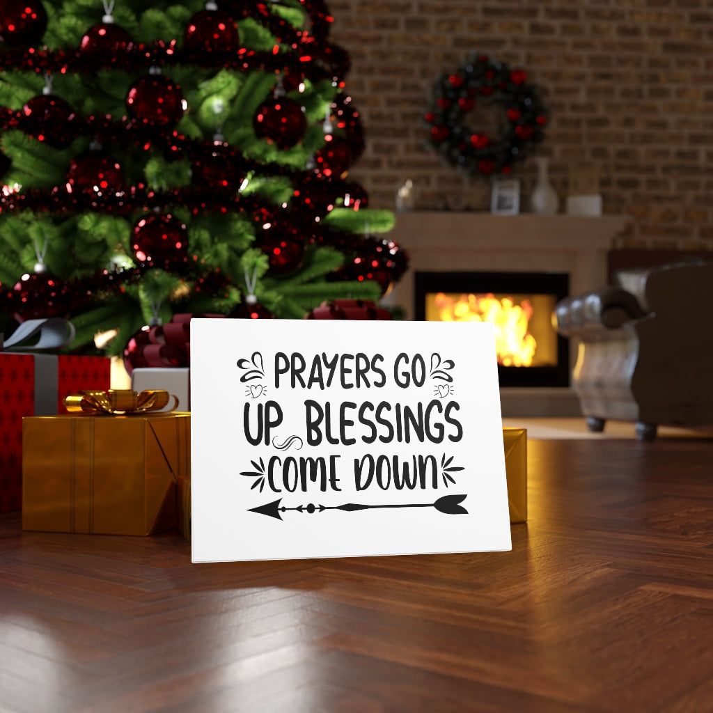 Scripture Walls Prayers Go Up Blessings Come Down Bible Verse Canvas Christian Wall Art Ready to Hang Unframed-Express Your Love Gifts