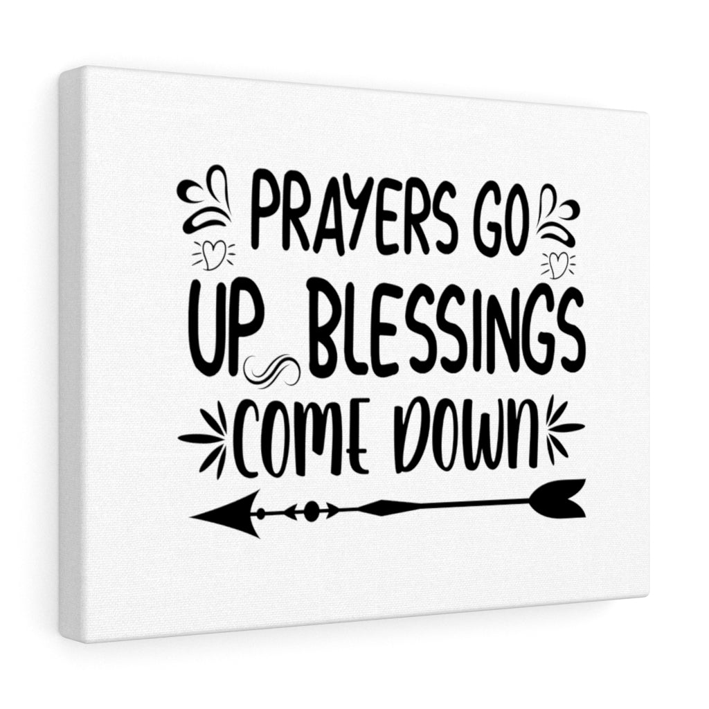 Scripture Walls Prayers Go Up Blessings Come Down Bible Verse Canvas Christian Wall Art Ready to Hang Unframed-Express Your Love Gifts