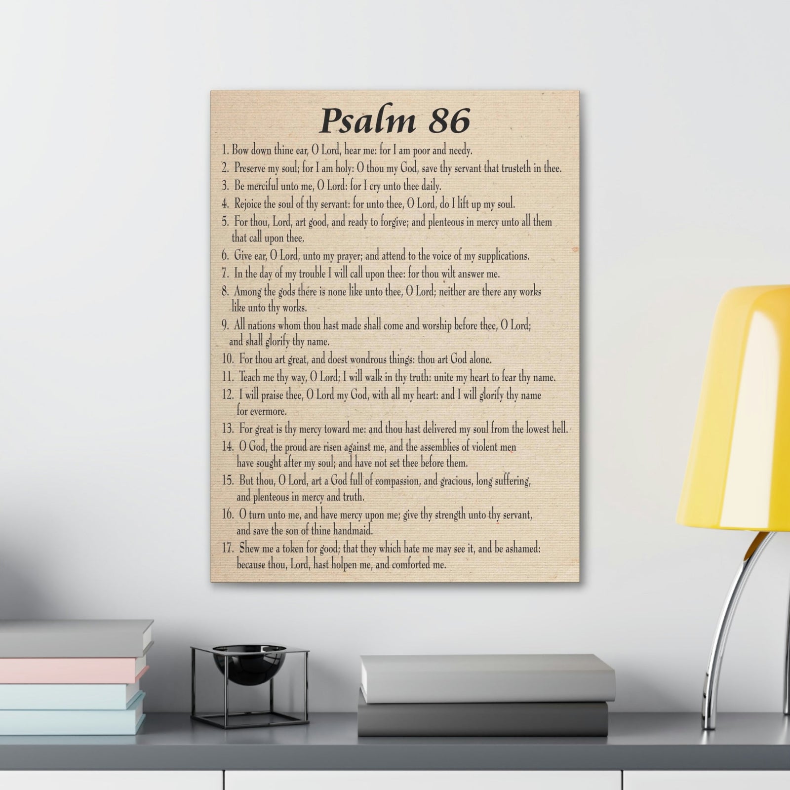 Scripture Walls Praying in Difficult Times Psalm 86:2 Bible Verse Canvas Christian Wall Art Ready to Hang Unframed-Express Your Love Gifts