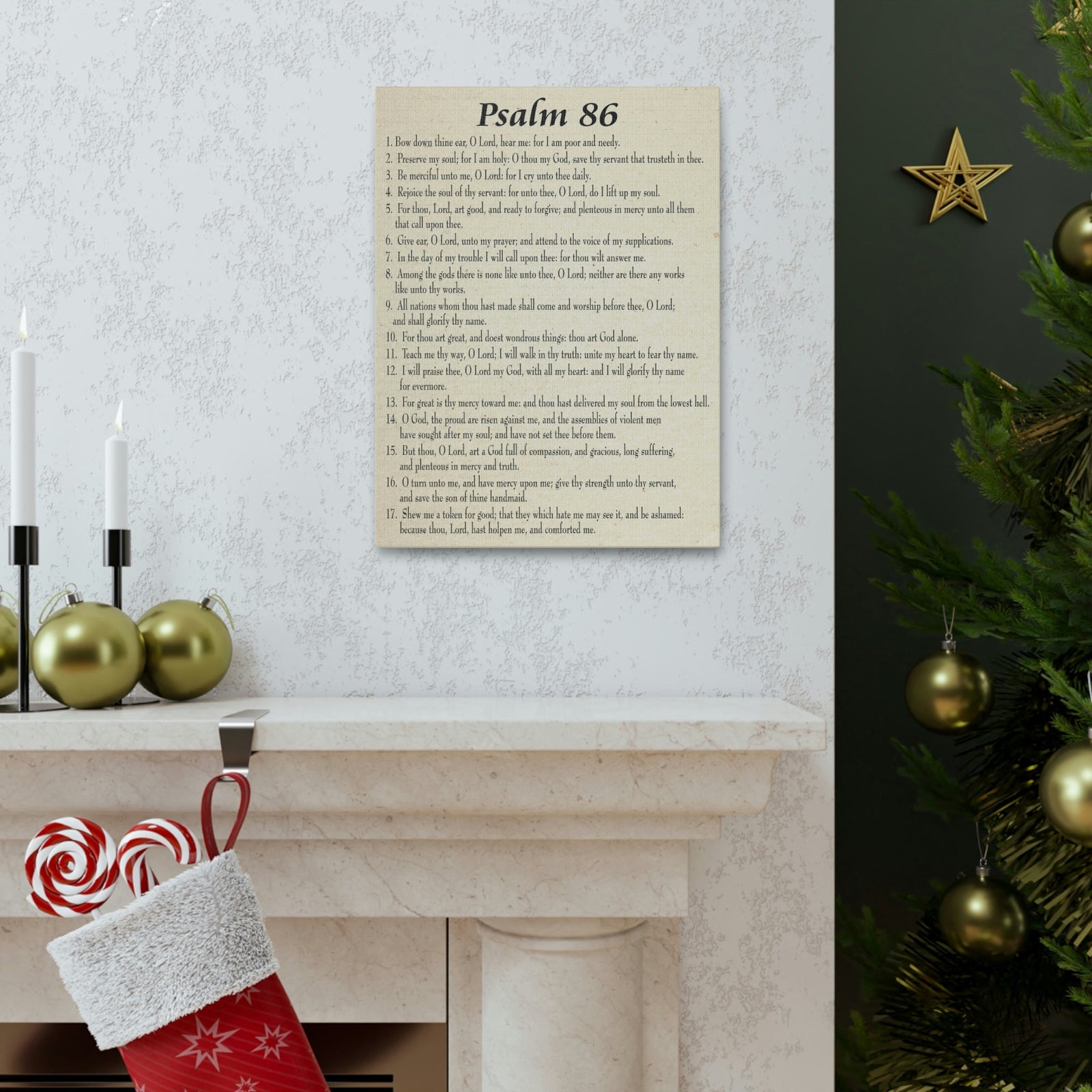 Scripture Walls Praying in Difficult Times Psalm 86:2 Bible Verse Canvas Christian Wall Art Ready to Hang Unframed-Express Your Love Gifts