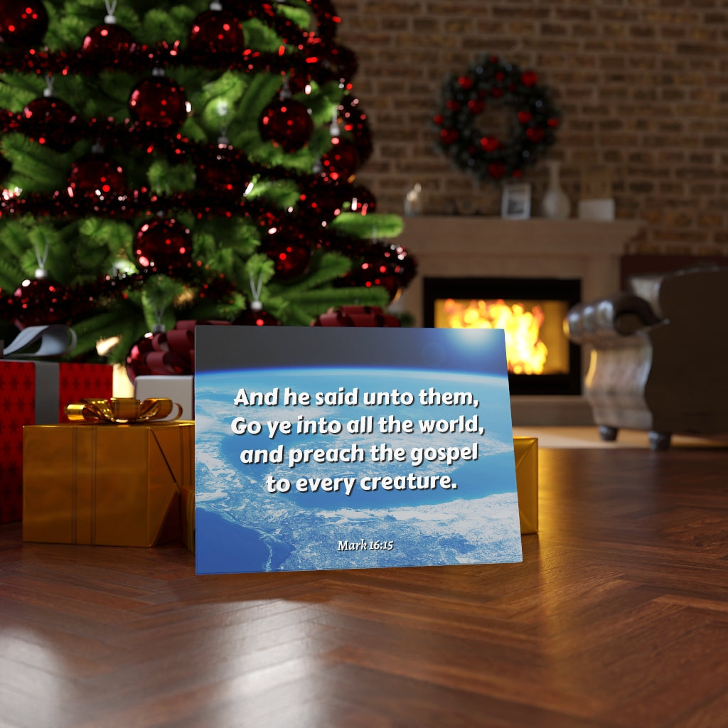 Scripture Walls Preach The Gospel Mark 16:15 Bible Verse Canvas Christian Wall Art Ready to Hang Unframed-Express Your Love Gifts