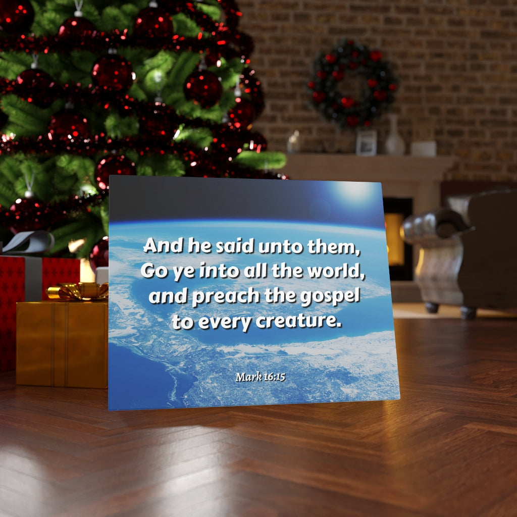 Scripture Walls Preach The Gospel Mark 16:15 Bible Verse Canvas Christian Wall Art Ready to Hang Unframed-Express Your Love Gifts