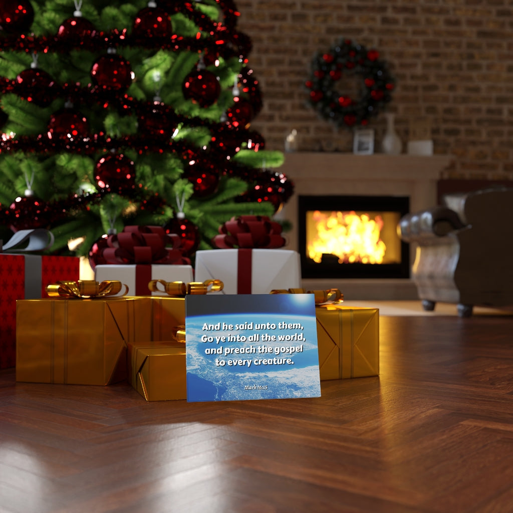 Scripture Walls Preach The Gospel Mark 16:15 Bible Verse Canvas Christian Wall Art Ready to Hang Unframed-Express Your Love Gifts