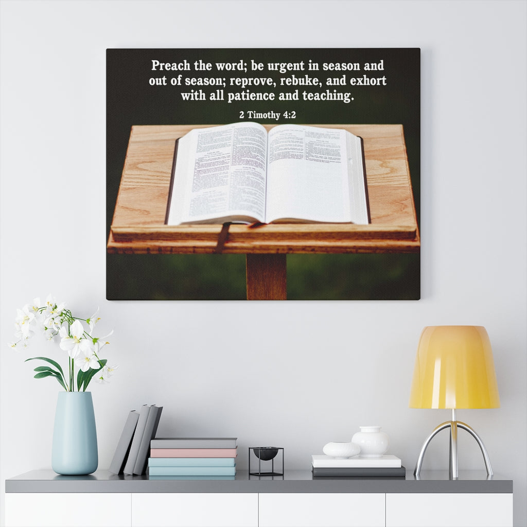 Scripture Walls Preach the Word 2 Timothy 4:2 Christian Home Decor Bible Art Unframed-Express Your Love Gifts