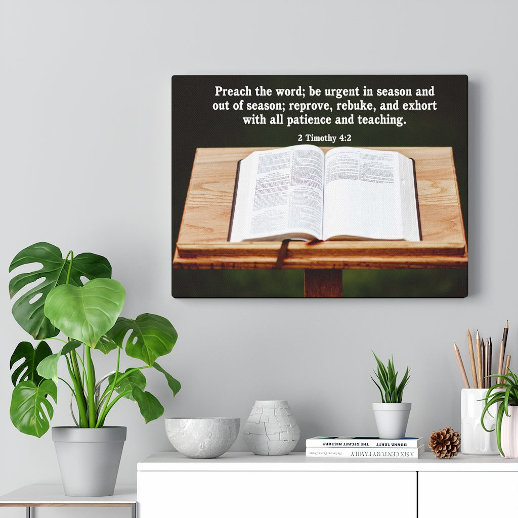 Scripture Walls Preach the Word 2 Timothy 4:2 Christian Home Decor Bible Art Unframed-Express Your Love Gifts
