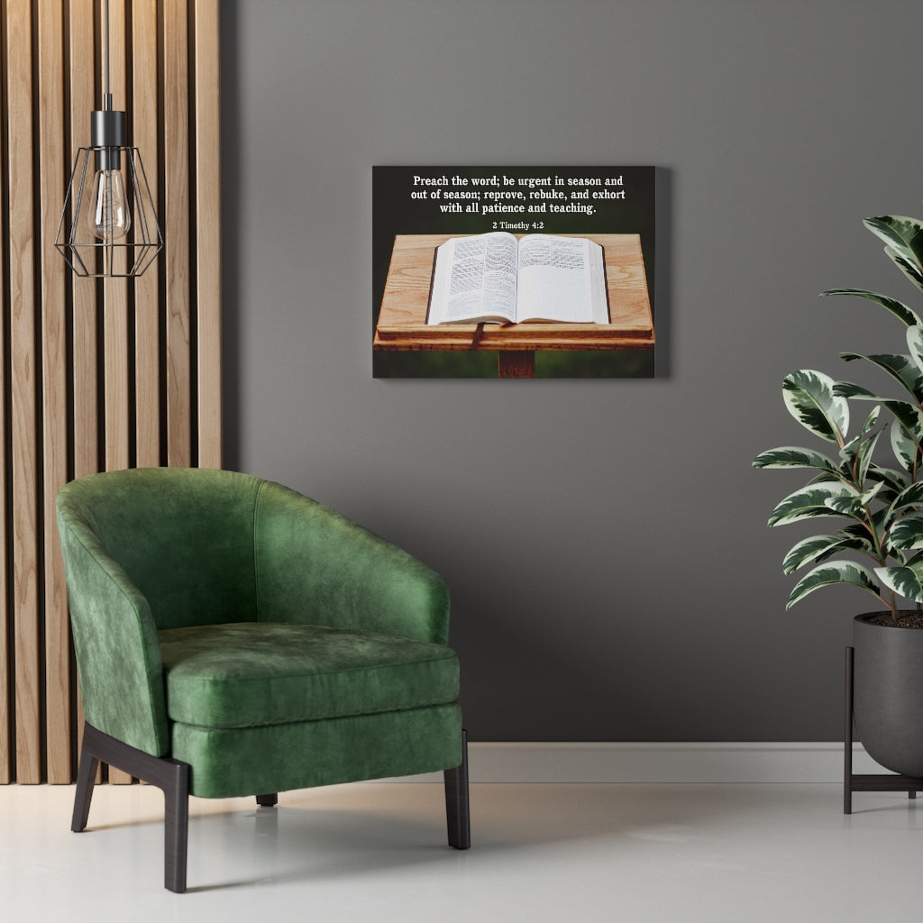Scripture Walls Preach the Word 2 Timothy 4:2 Christian Home Decor Bible Art Unframed-Express Your Love Gifts