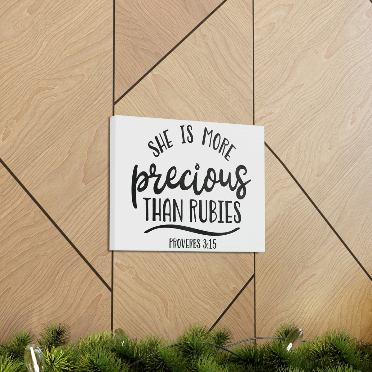 Scripture Walls Precious Than Rubies Proverbs 3:15 Cursive Christian Wall Art Bible Verse Print Ready to Hang Unframed-Express Your Love Gifts