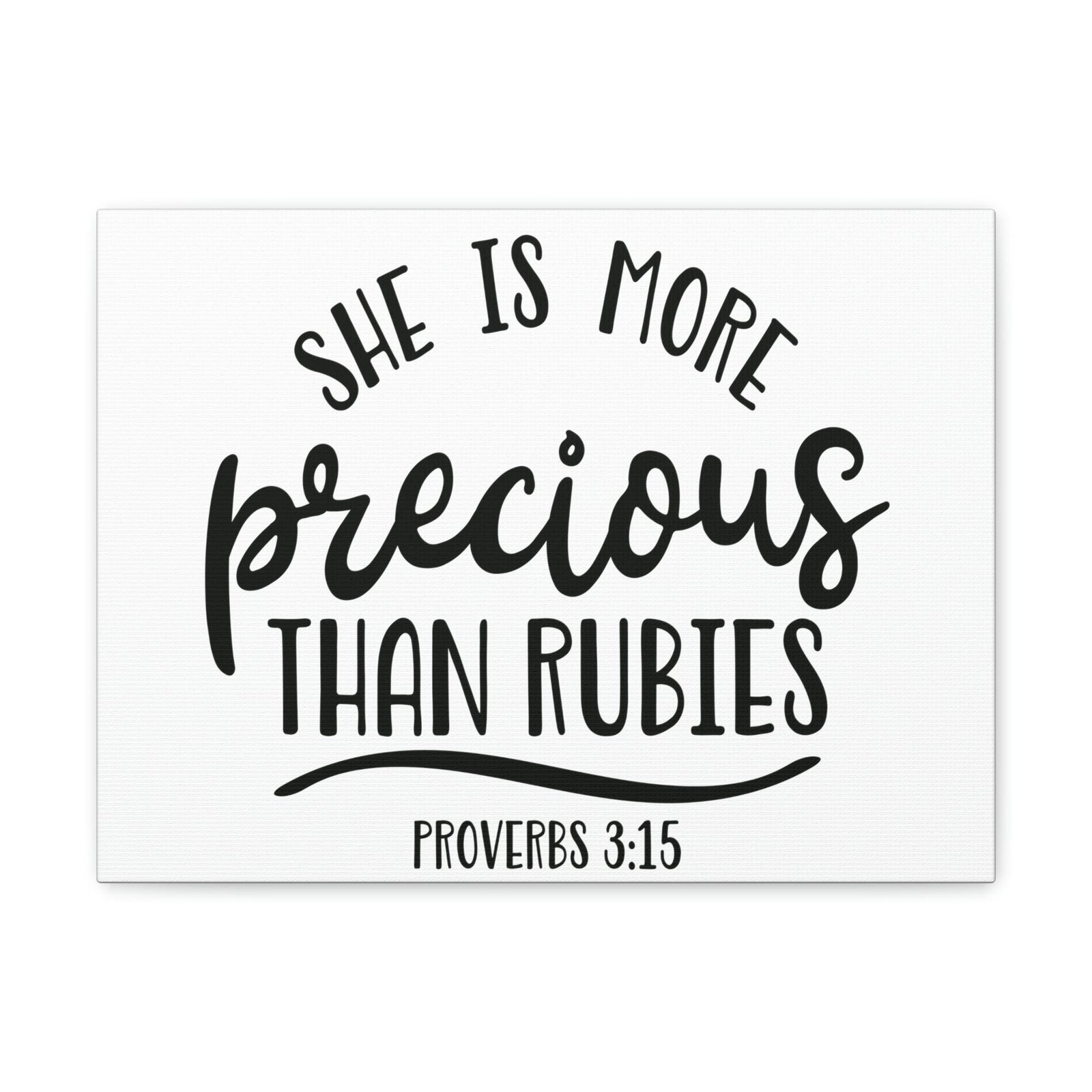 Scripture Walls Precious Than Rubies Proverbs 3:15 Cursive Christian Wall Art Bible Verse Print Ready to Hang Unframed-Express Your Love Gifts