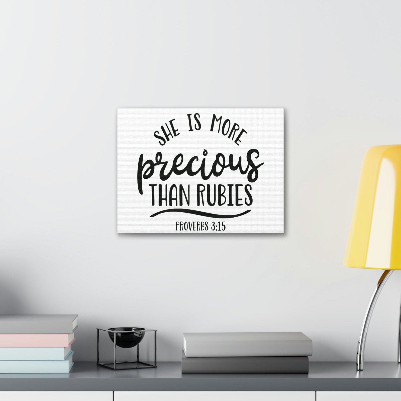 Scripture Walls Precious Than Rubies Proverbs 3:15 Cursive Christian Wall Art Bible Verse Print Ready to Hang Unframed-Express Your Love Gifts