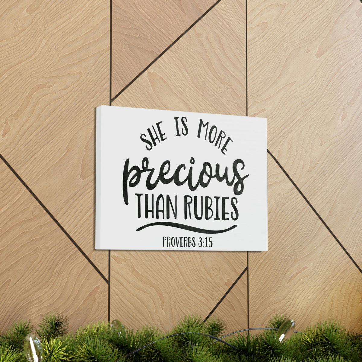 Scripture Walls Precious Than Rubies Proverbs 3:15 Cursive Christian Wall Art Bible Verse Print Ready to Hang Unframed-Express Your Love Gifts