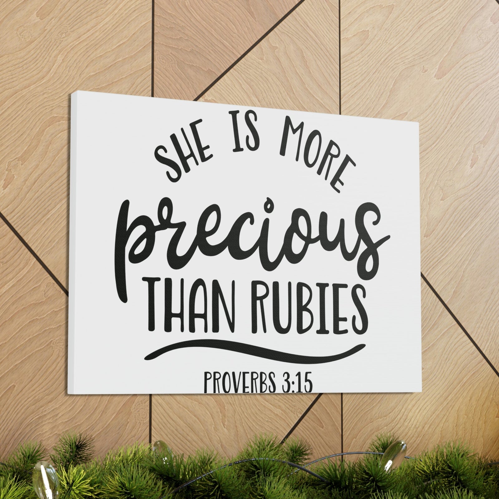 Scripture Walls Precious Than Rubies Proverbs 3:15 Cursive Christian Wall Art Bible Verse Print Ready to Hang Unframed-Express Your Love Gifts