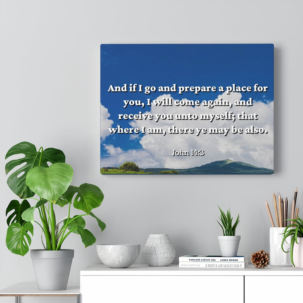 Scripture Walls PrepAre A Place John 14:3 Bible Verse Canvas Christian Wall Art Ready to Hang Unframed-Express Your Love Gifts