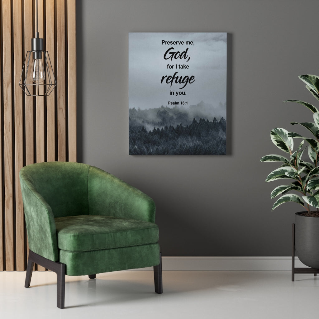 Scripture Walls Preserve Me God Psalm 16:1 Bible Verse Canvas Christian Wall Art Ready to Hang Unframed-Express Your Love Gifts