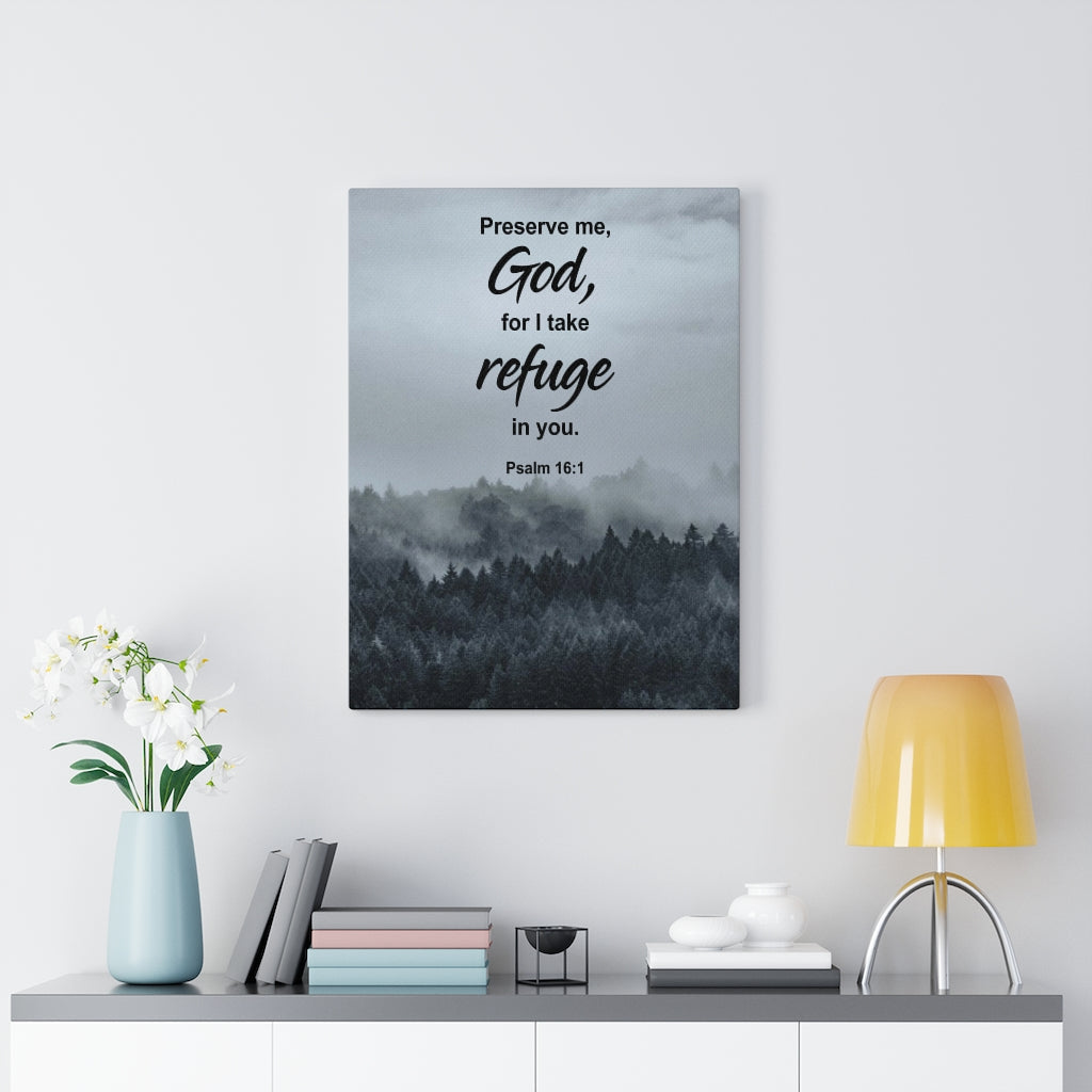 Scripture Walls Preserve Me God Psalm 16:1 Bible Verse Canvas Christian Wall Art Ready to Hang Unframed-Express Your Love Gifts