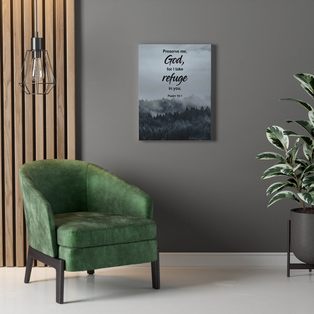 Scripture Walls Preserve Me God Psalm 16:1 Bible Verse Canvas Christian Wall Art Ready to Hang Unframed-Express Your Love Gifts