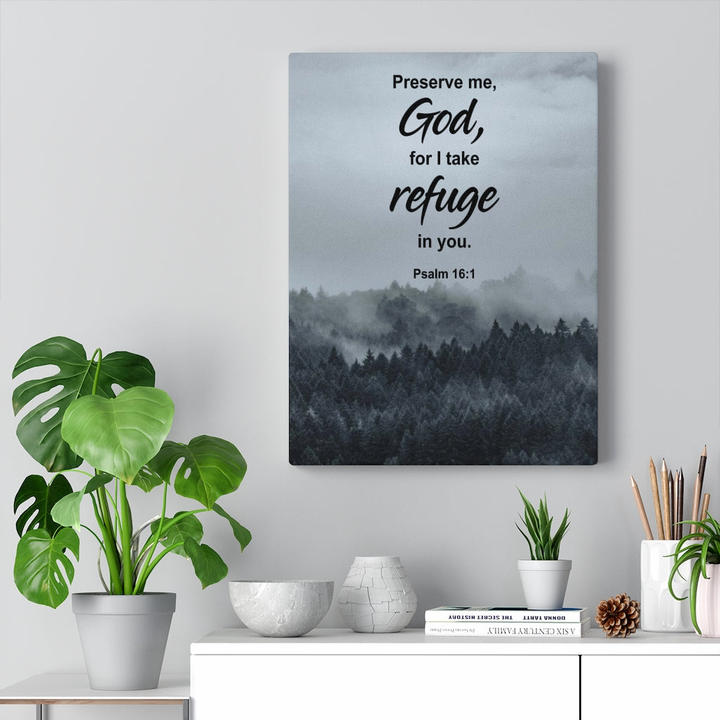 Scripture Walls Preserve Me God Psalm 16:1 Bible Verse Canvas Christian Wall Art Ready to Hang Unframed-Express Your Love Gifts