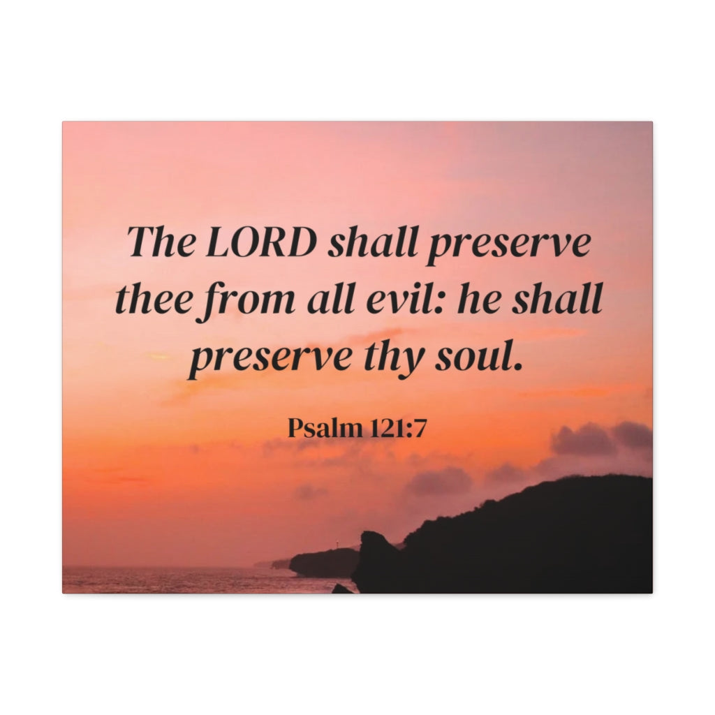 Scripture Walls Preserve Thy Soul Psalm 121:7 Bible Verse Canvas Christian Wall Art Ready to Hang Unframed-Express Your Love Gifts