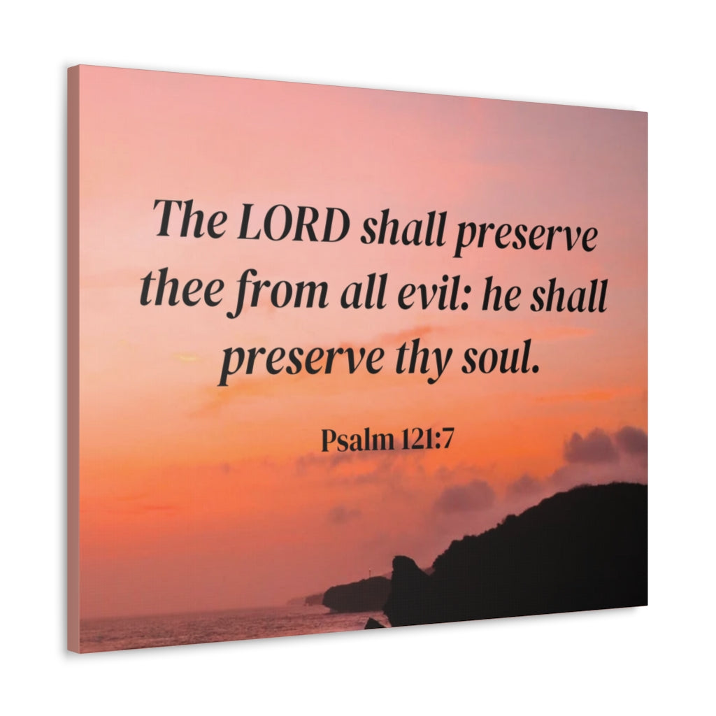 Scripture Walls Preserve Thy Soul Psalm 121:7 Bible Verse Canvas Christian Wall Art Ready to Hang Unframed-Express Your Love Gifts