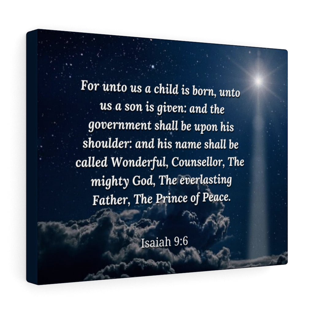 Scripture Walls Prince Of Peace Isaiah 9:6 Bible Verse Canvas Christian Wall Art Ready to Hang Unframed-Express Your Love Gifts