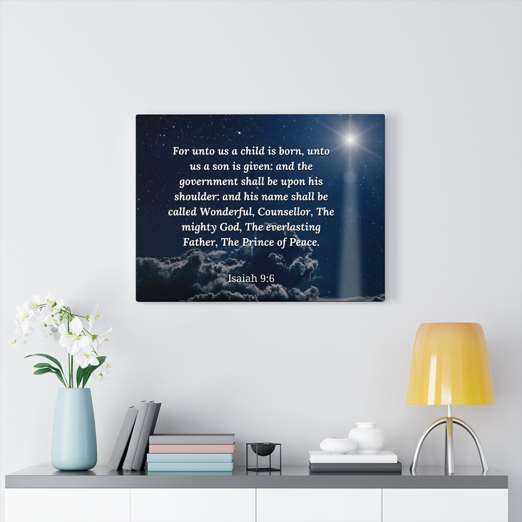 Scripture Walls Prince Of Peace Isaiah 9:6 Bible Verse Canvas Christian Wall Art Ready to Hang Unframed-Express Your Love Gifts