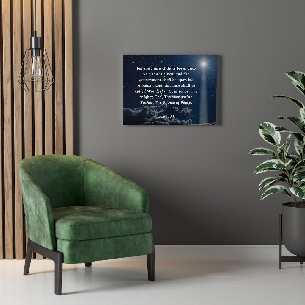 Scripture Walls Prince Of Peace Isaiah 9:6 Bible Verse Canvas Christian Wall Art Ready to Hang Unframed-Express Your Love Gifts