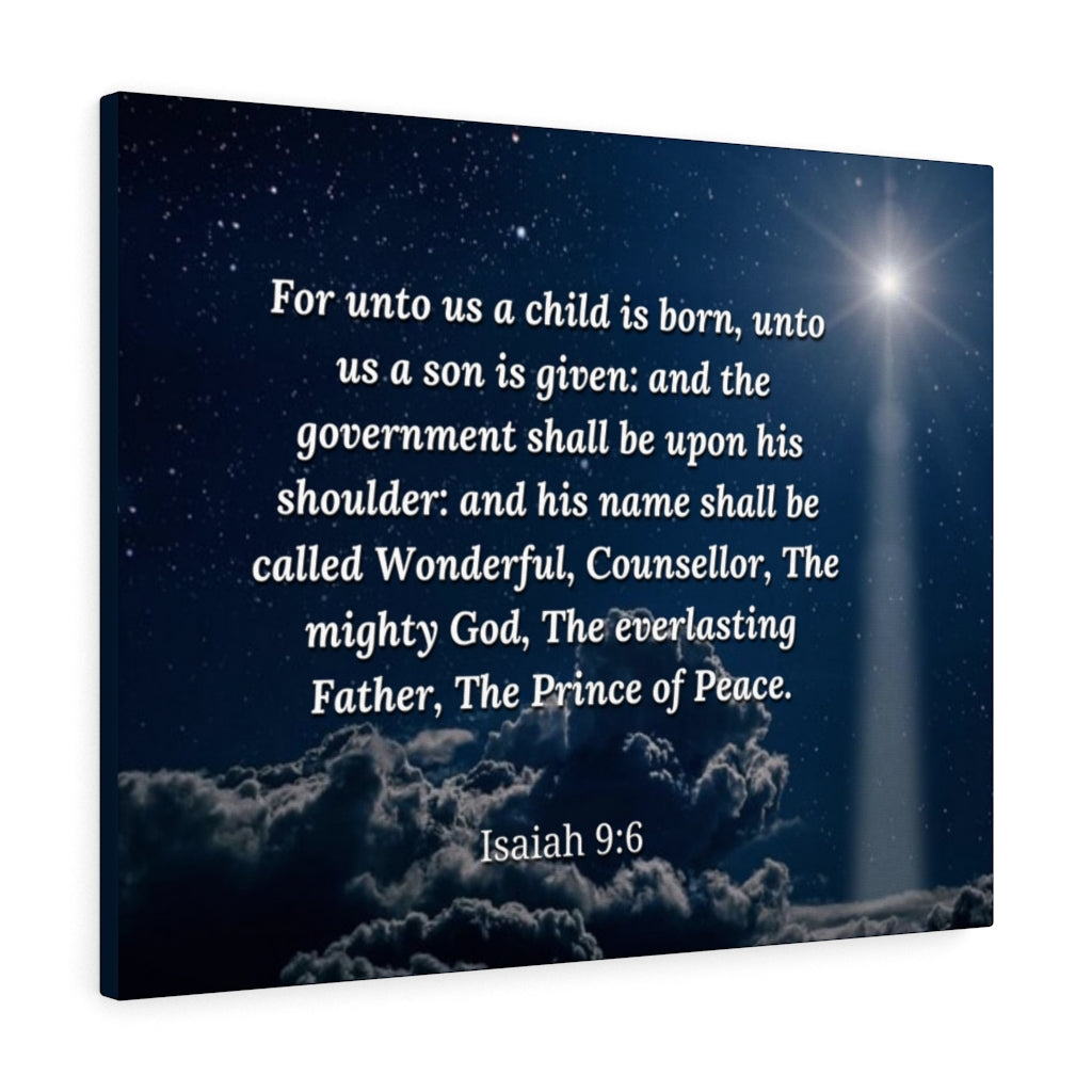 Scripture Walls Prince Of Peace Isaiah 9:6 Bible Verse Canvas Christian Wall Art Ready to Hang Unframed-Express Your Love Gifts
