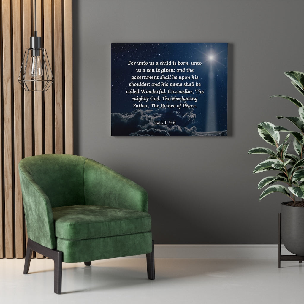 Scripture Walls Prince Of Peace Isaiah 9:6 Bible Verse Canvas Christian Wall Art Ready to Hang Unframed-Express Your Love Gifts